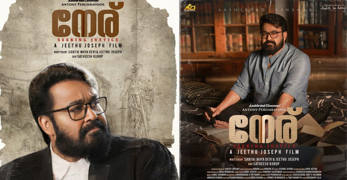 Neru posters. Photo: IMDb/Instagram/Mohanlal