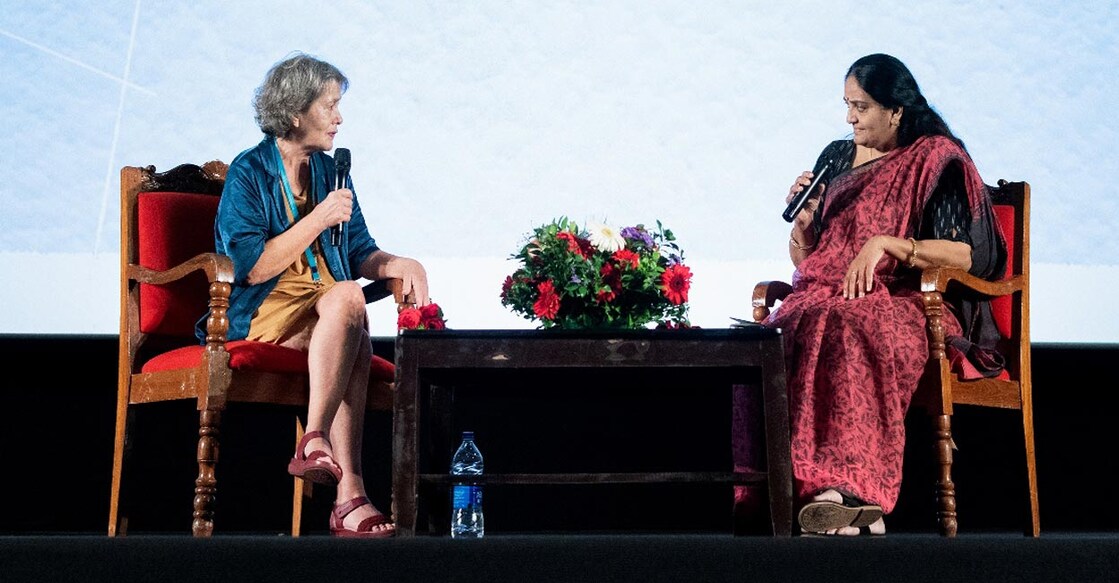 Journalist Saraswathy Nagaraja hosted the session 'In Conversation With Rita Gomes'. Photo | Special arrangement