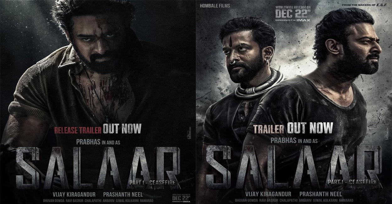 Salaar Salaar trailer posters. Photo: Instagram/Prabhas