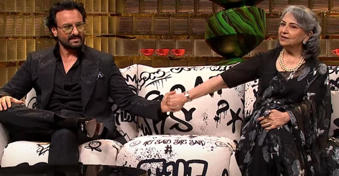 Sharmila's son and actor Saif Ali Khan appeared in the show along with her. Photo | YouTube (disney+hotstar)