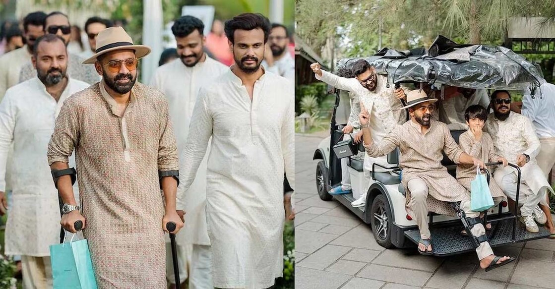 The actor was seen smiling and interacting with people as he arrived at the event on crutches. Photos | Instagram