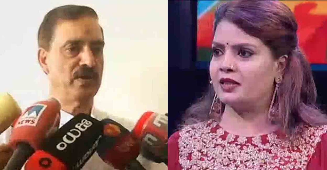 Dr Sunny P Orathel, Superintendent of Rajagiri Hospital, who was treating Subi during her last days, speaking to the media; Subi Suresh. Screengrab: Manorama News