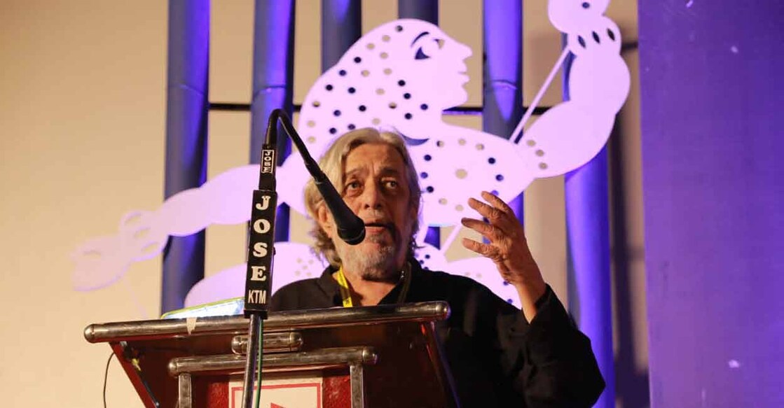 Veteran filmmaker Saeed Akhtar Mirza at the inauguration of the Kottayam International Film Festival at the Anaswara Theatre in Kottayam on Friday. Photo: PRD