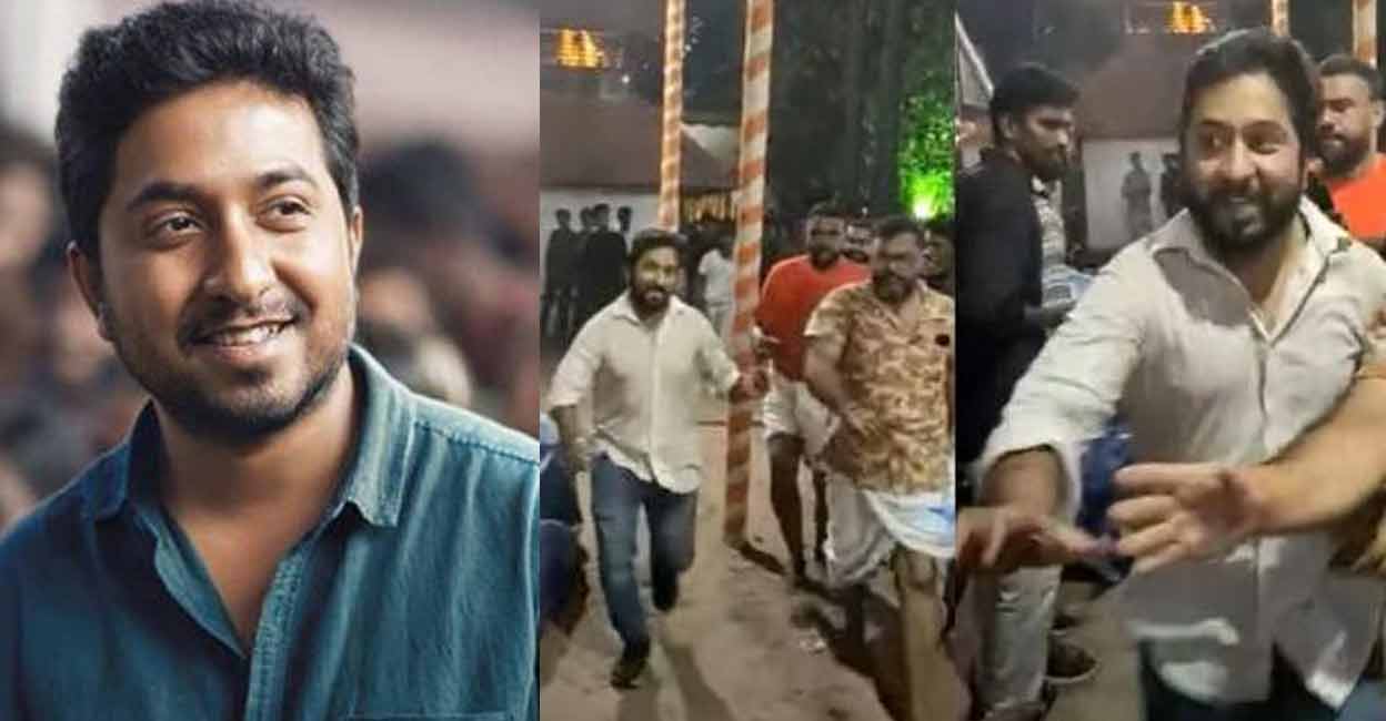 Screengrab from Vineeth Sreenivasan's run after the ganamela at Varanad. 