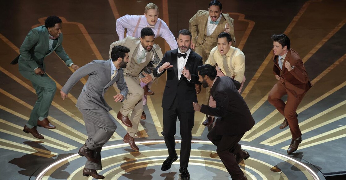 Jimmy Kimmel gets danced off the stage while hosting the Oscars show at the 95th Academy Awards in Hollywood, Los Angeles, California, US | Photo: REUTERS | Carlos Barria