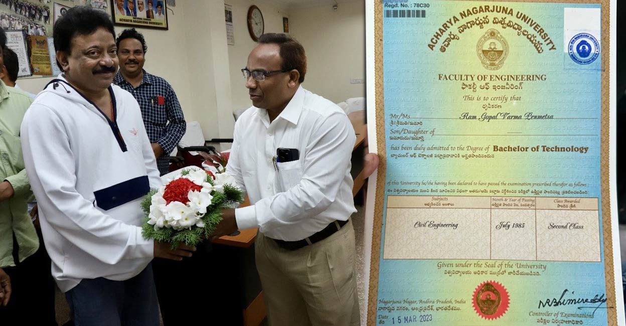 The director had passed B Tech (civil engineering) with second class in the examination held in July 1985. Photo: Twitter