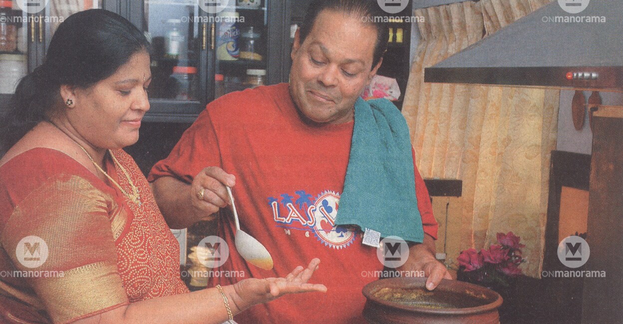 innocent-wife-cooking Actor Innocent and wife Alice in their kitchen. Photo: Manorama