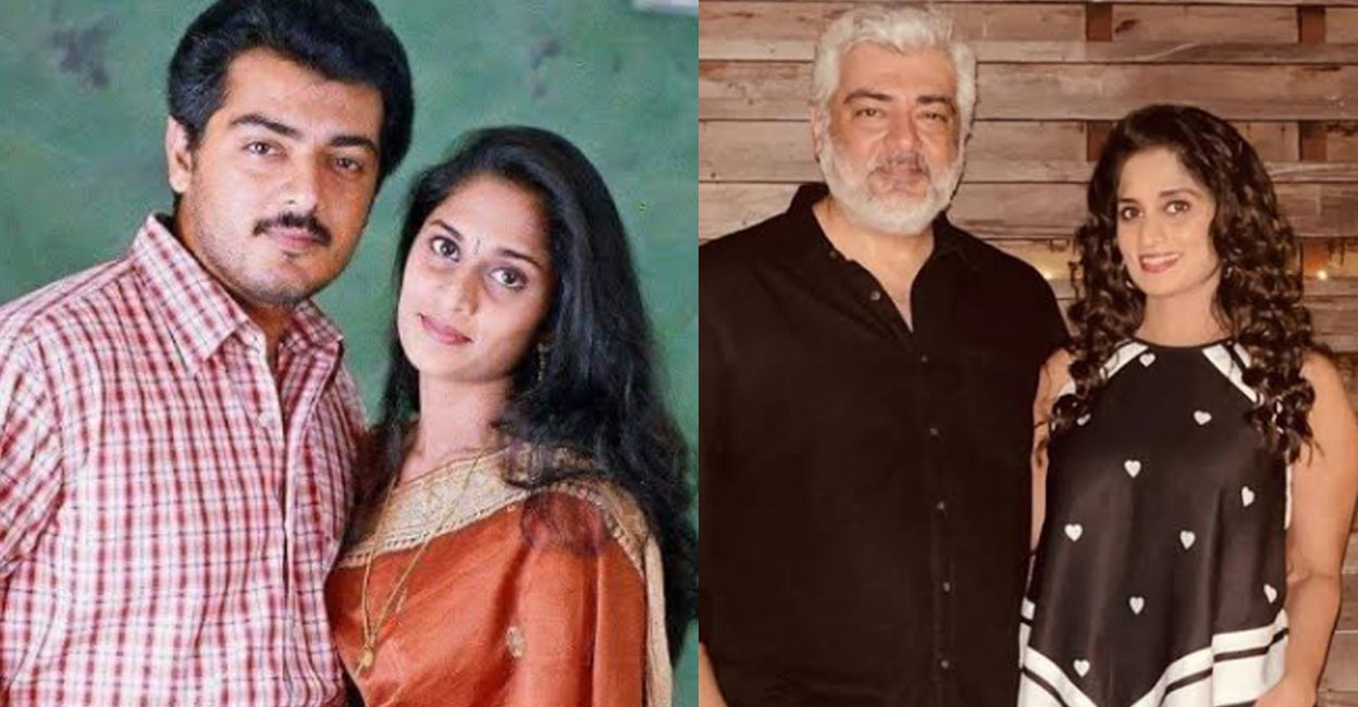 ajith-kumar-shalini The duo worked together in the film 'Amarkalam'. Photos: Twitter | @record_thala