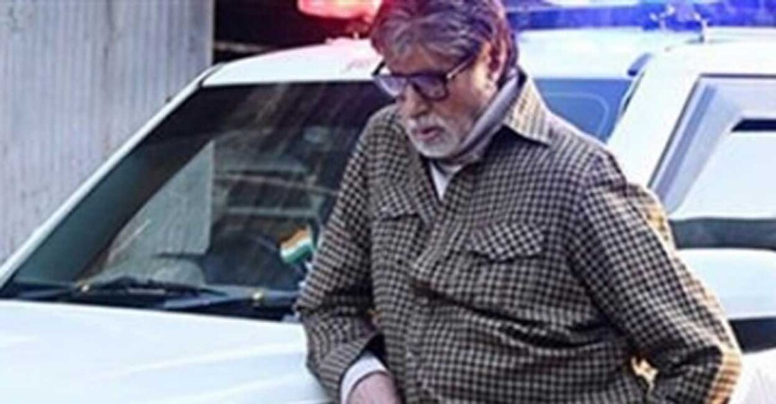 Big B posted a photo of himself standing disappointed near a police jeep. In the caption, Amitabh wrote, “arrested”. Photo: IANS