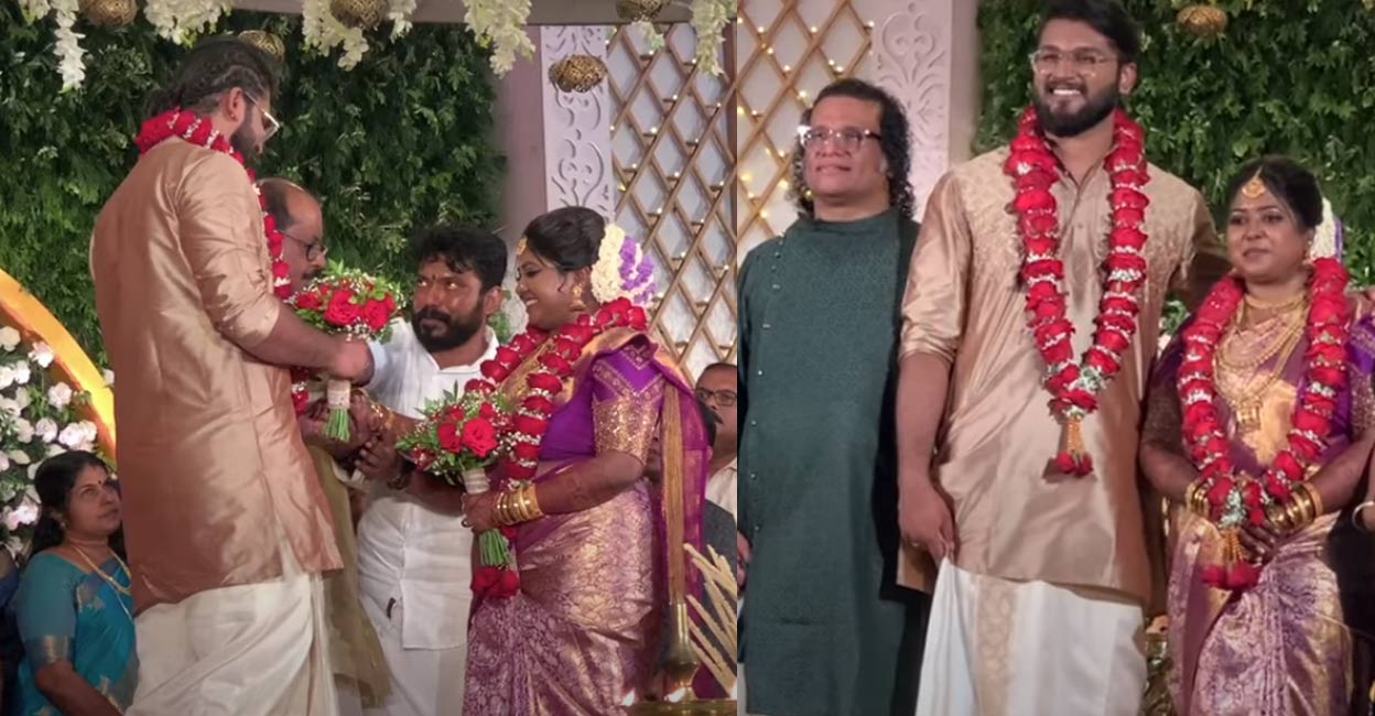 Hareesh Peradi son's wedding The duo had reportedly met each other while pursuing Btech. Photo: YouTube stills