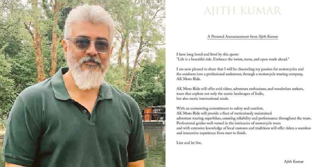 It's no secret that actor Ajith is a die-hard motorcyle enthusiast. Photo: Twitter