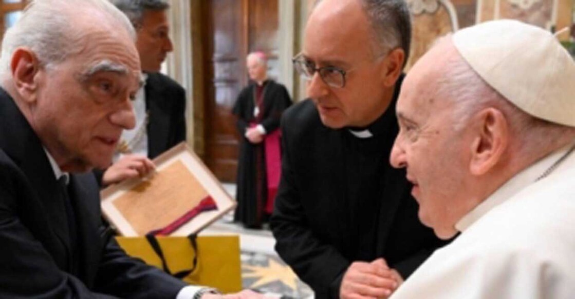 Scorsese and his wife Helen Morris met Pope Francis during a brief private audience at the Vatican. Photo: IANS