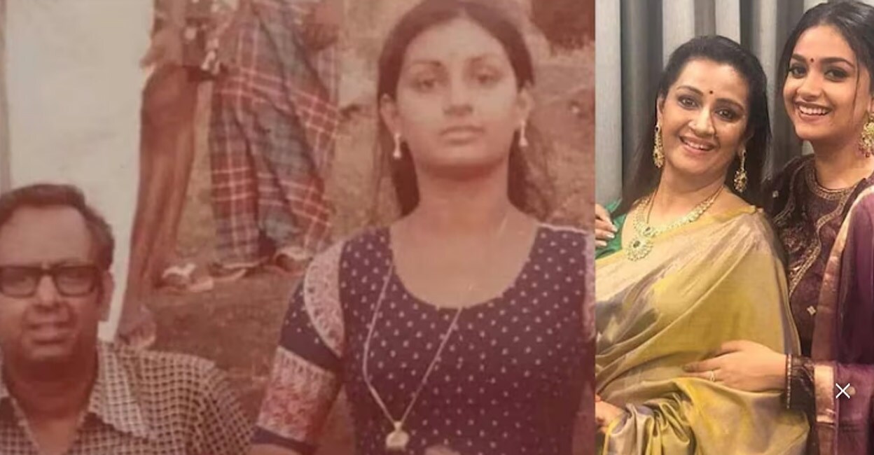 The photo was taken on the sets of ‘Oru Mottu Virinjappol' in 1982. Photo: Instagram | menakasuresh