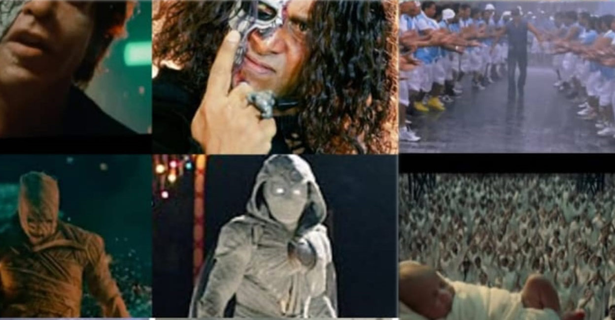 jawan-prevue One user on Twitter posted the shots from 'Jawan' trailer next to the identical shots from films like 'Aparichit', 'Baahubali', the Salman Khan-starrer 'Bodyguard' and the Marvel series 'Moon Knight'. Photos: IANS