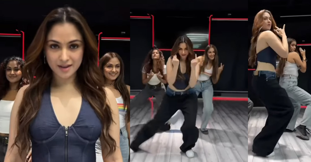 Simran has also parted her hair exactly like Tamannah in the video. Photo: Instagram video | simranrishibagga