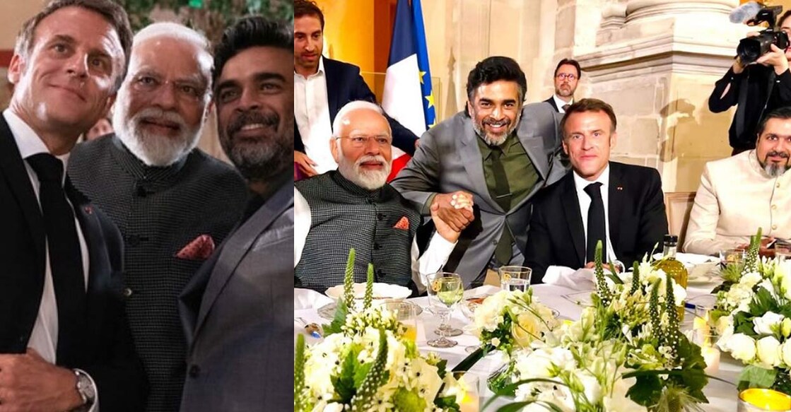 The second image featured musician Ricky Kej posing with them as he sat next to Emmanuel Macron. Photo: IANS | Instagram