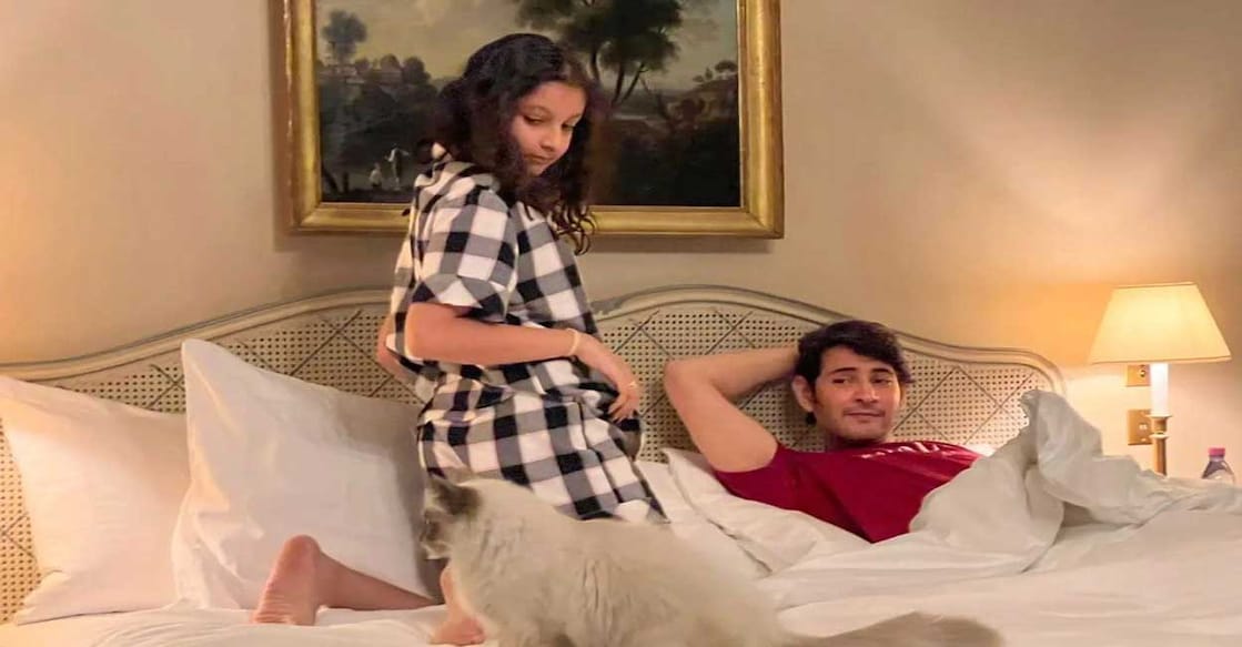 Mahesh Babu, Sitara Mahesh Babu and Sitara. Photo: Instagram/Mahesh Babu