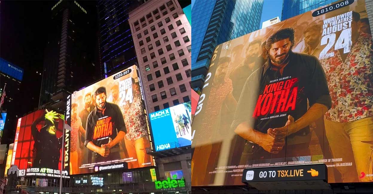 Dulquer Salmaan's 'King of Kotha' makes waves with Times Square