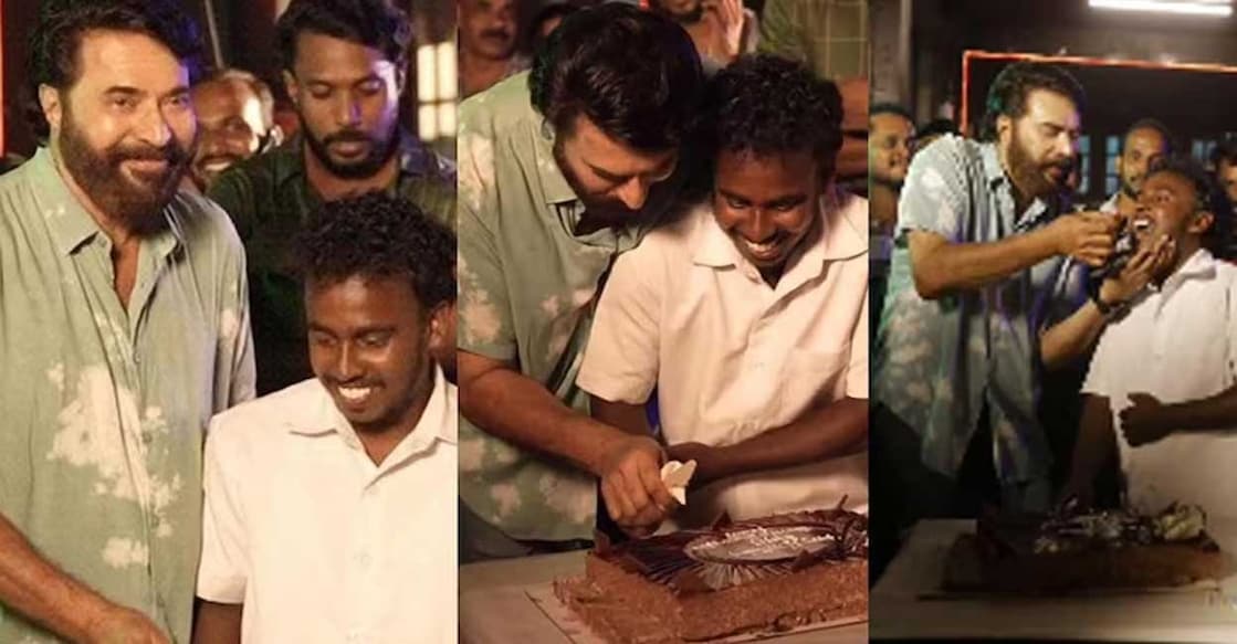 Mammootty, Abin Bino Abin thanked the team for the memorable birthday celebration. Photo: Abin Bino/Instagram