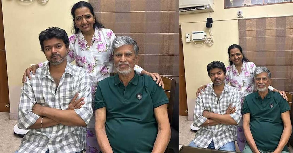 Vijay, who had been in the US for a film shoot, returned to Chennai recently, and it is believed that his visit was to see his father. Photo: Facebook/SA Chandrasekhar
