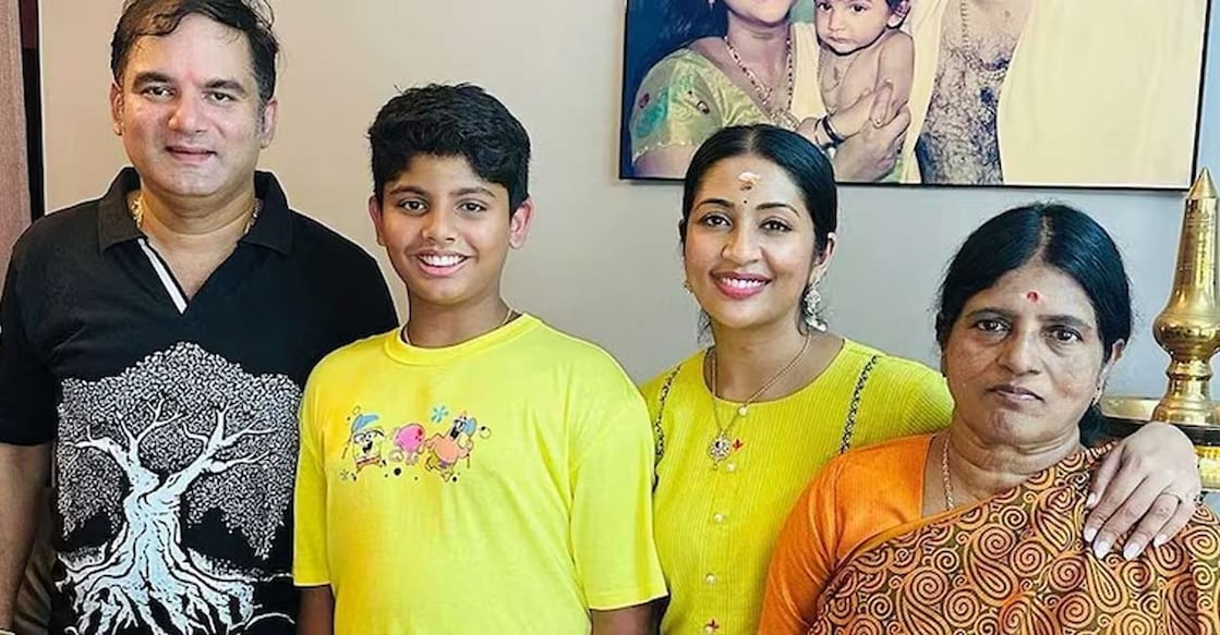 Navya Nair's husband Santhosh Menon is a Mumbai-based businessman. Photo: Instagram | navyanair143
