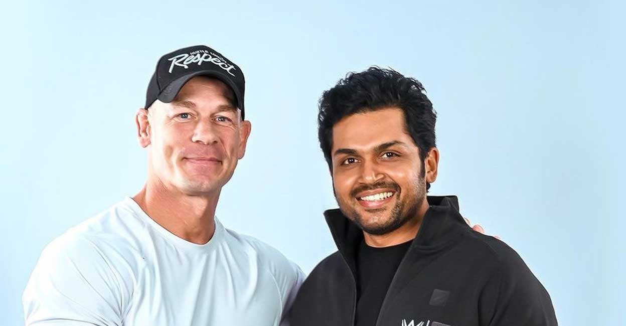 John Cena, Karthi. Photo: Instagram/Karthi