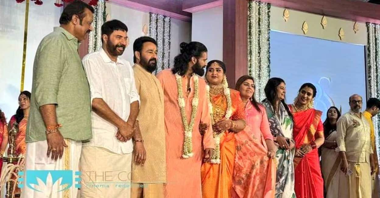 bhagya-recep-one Actors at Bhagya Suresh's wedding reception. Photo: THE COLISEUM Cinema Redefined