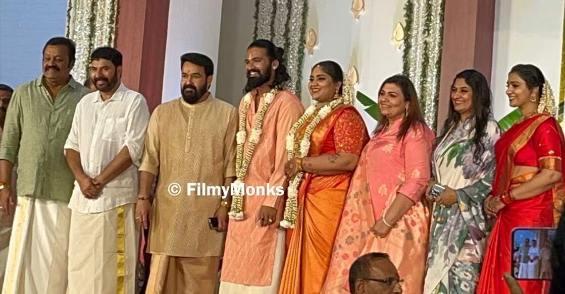 Bhagya Suresh's wedding reception. Photo: www.instagram.com/filmy_monks