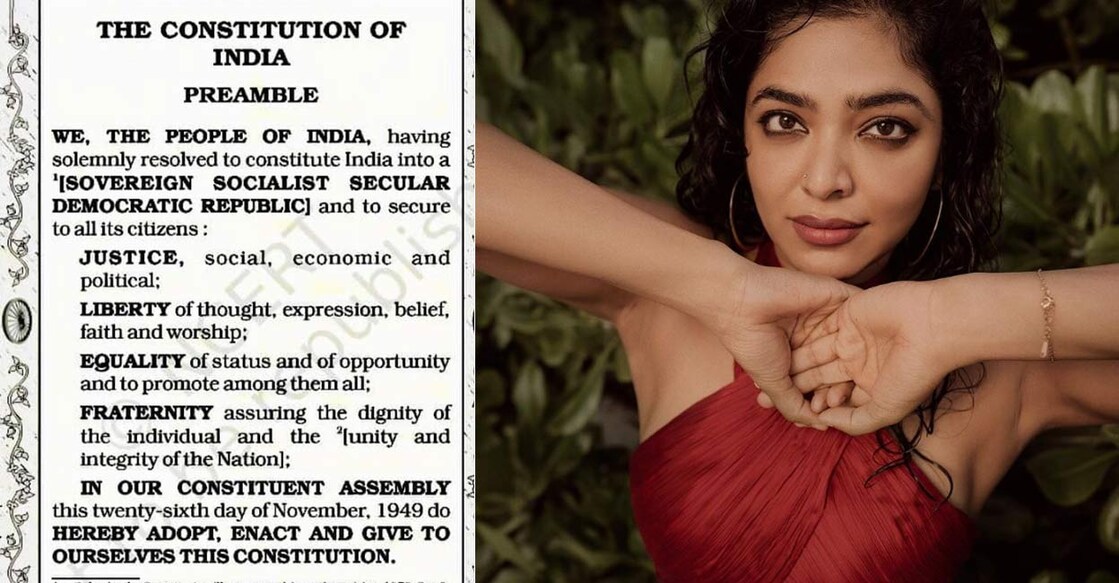 The Preamble has gone viral on social media. Photo | Instagram (rimakallingal)