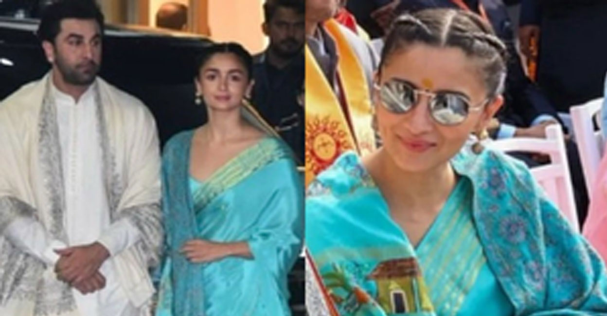 Alia Bhatt makes heads turn as she leaves for Ayodhya dressed in a stunning  pine green saree | PINKVILLA