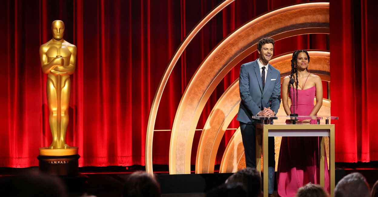 Actors Zazie Beetz and Jack Quaid host the announcement of the 96th Oscars Nominations in Beverly Hills, California. Photo: Reuters/Mario Anzuoni