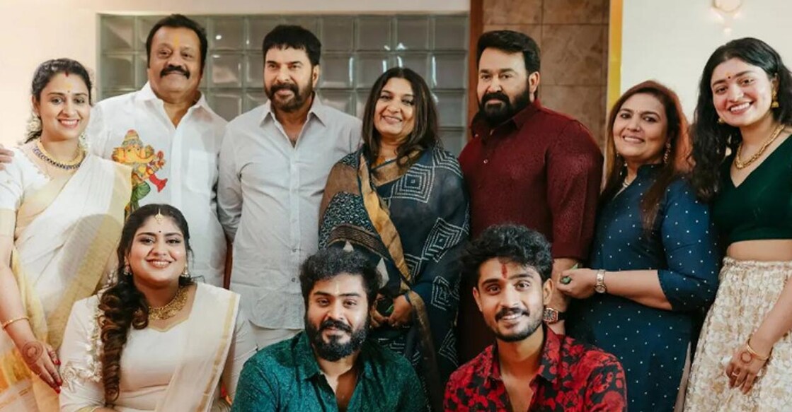 The photo was apparently clicked nearing Suresh Gopi's daughter Bhagya's marriage. Photo | Instagram (sureshgopi)