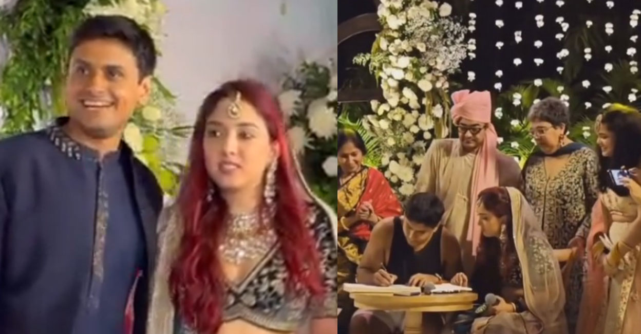 Videos from the ceremony circulating on social media showed Nupur and Ira signing the marriage documents, surrounded by their families and friends. Photos | X