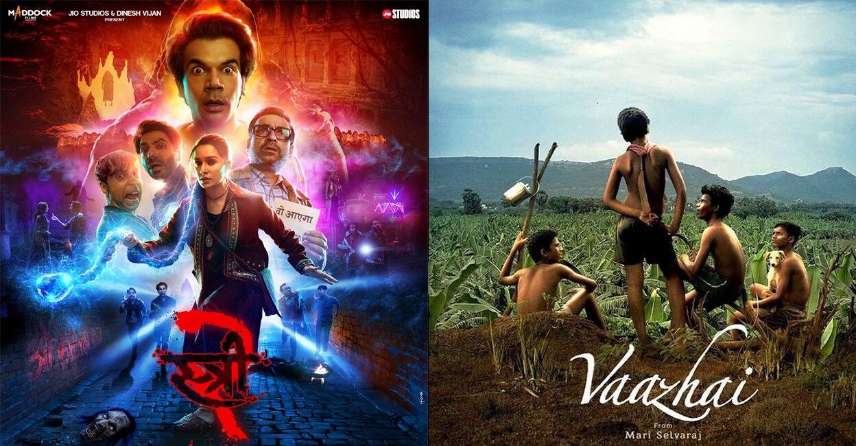 Posters of 'Stree 2' and 'Vaazhai'. Photo: IMDb