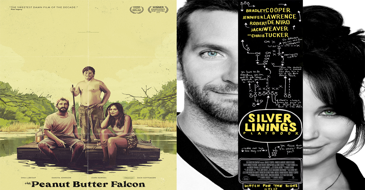 Posters of 'The Peanut Butter Falcon'  and  'Silver Linings Playbook'.  Photo: IMDb