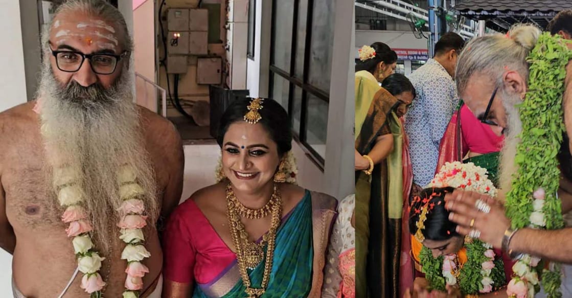 Kris and Divya got married in Guruvayoor. Photo: Instagram