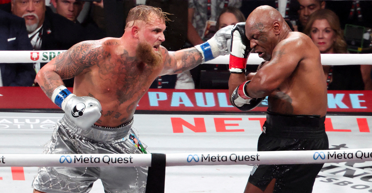 NETFLIX-BOXING-TYSON-PAUL Mike Tyson and Jake Paul boxing match was streamed live on Netflix on Saturday (IST). Photo: Reuters