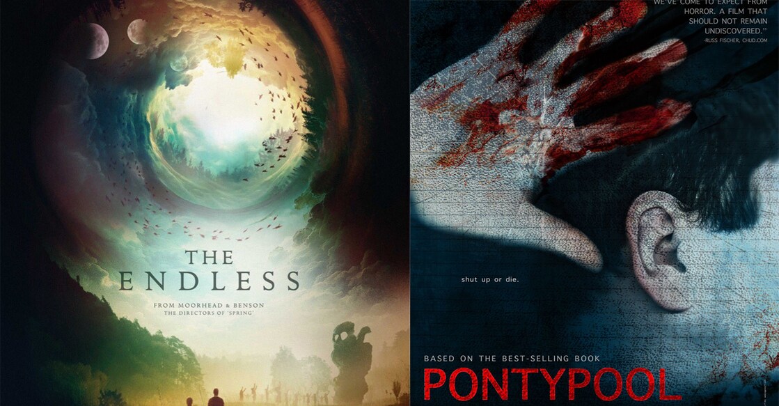 Posters of 'The Endless', 'Pontypool'. Photo: IMDb