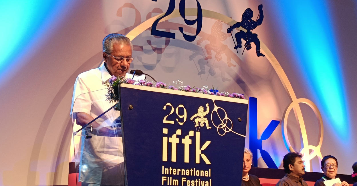 pinarayi-vijayan-iffk Pinarayi Vijayan inaugurates IFFK at Nisagandhi Auditorium on Friday. Photo: Special arrangement