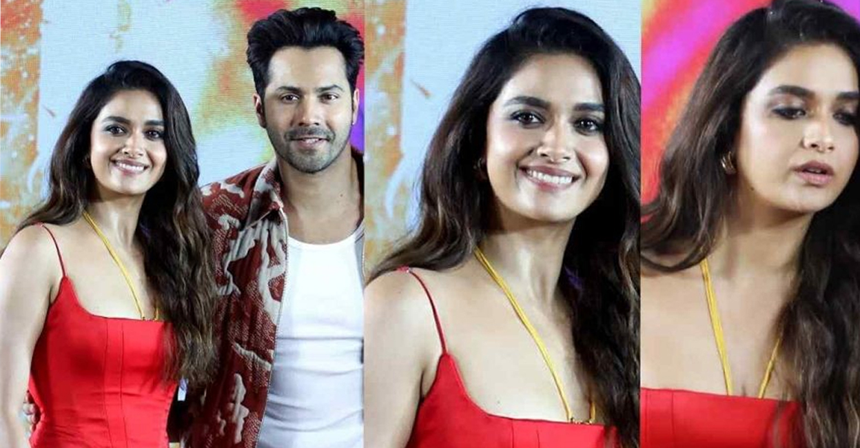 Keerthy Suresh with Varun Dhawan. Photo: X