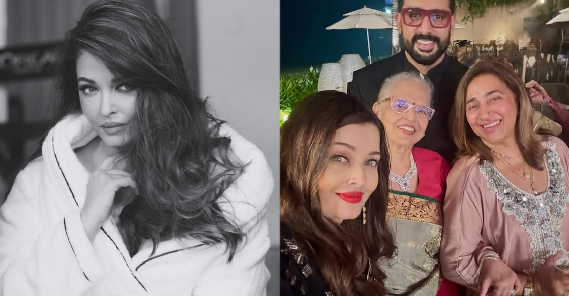 Aishwarya Rai along with Abhishek Bachchan, her mother and entrepreneur Anu Ranjan