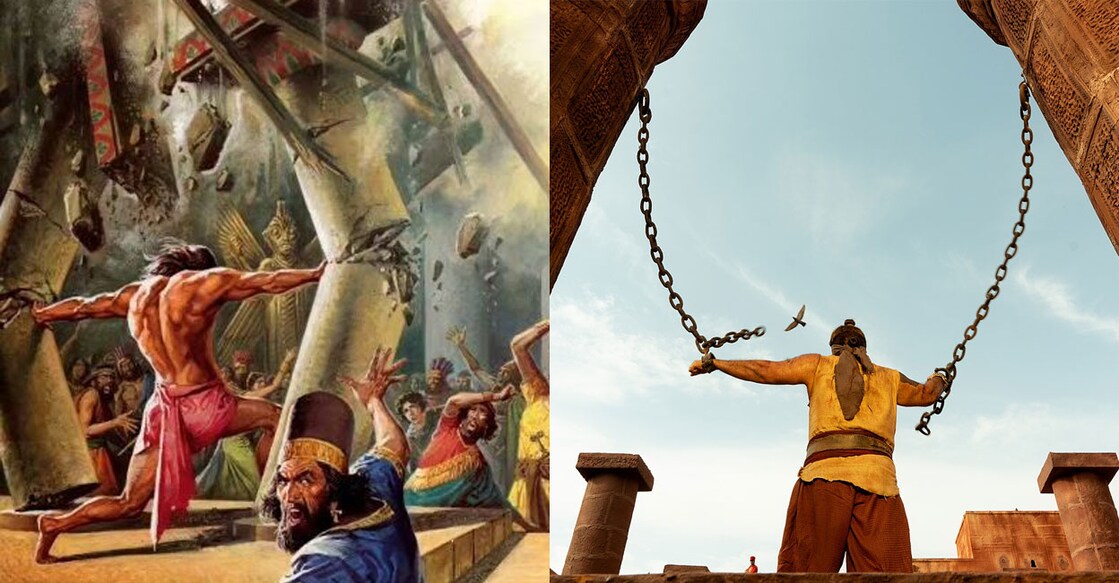 Picture shared by Lijo Jose Pellissery (left), the scene from Malaikottai Vaaliban (right). Photo: Instagram/IMDb