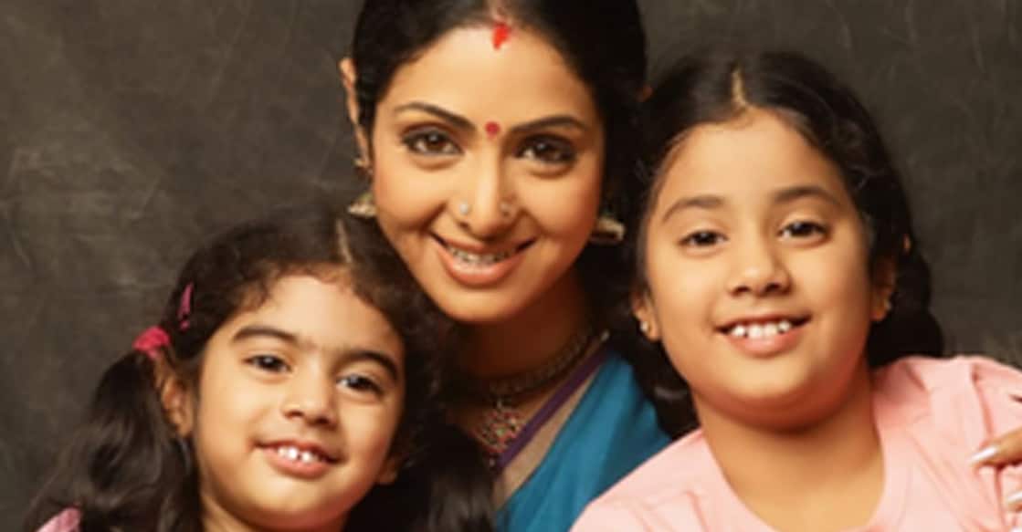 Sridevi and kids. Photo: IANS