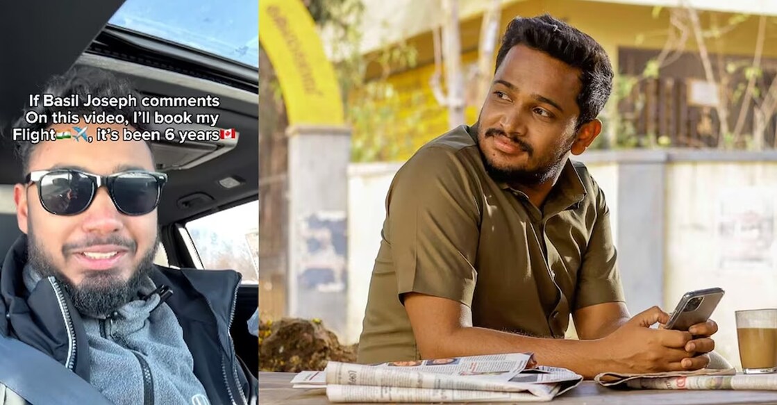 A man posted a video expressing his intention to book a flight if Basil Joseph commented, as it had been six years since he last did so. Photo: Instagram