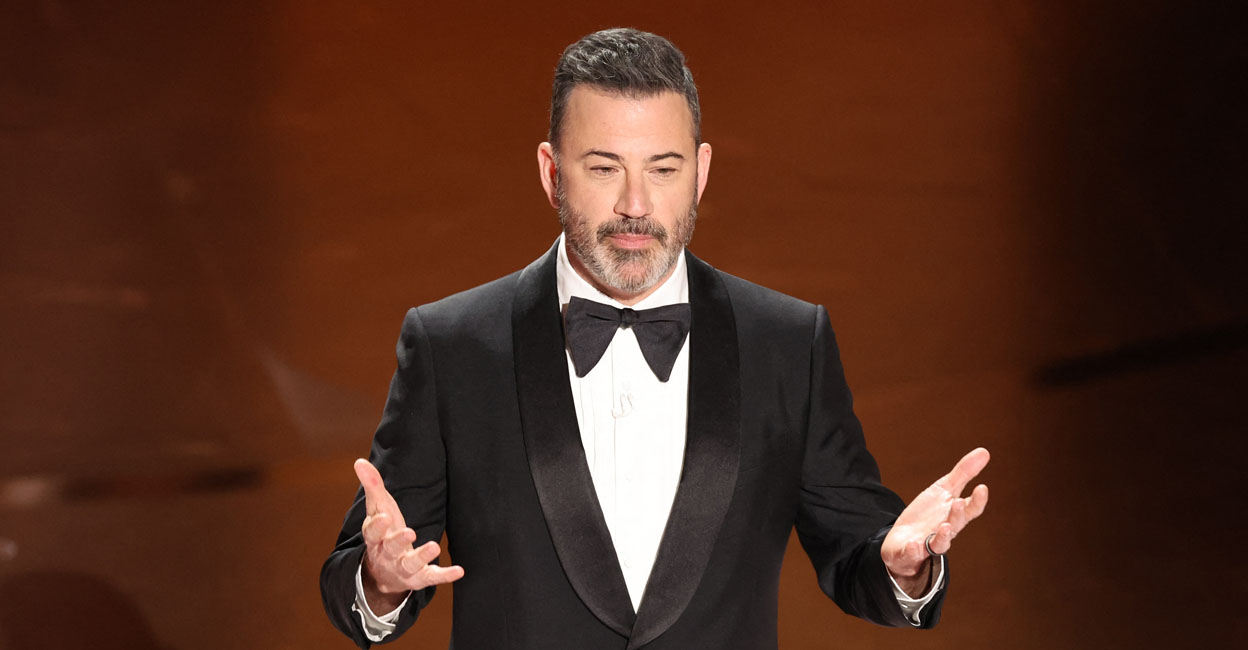 Show host Jimmy Kimmel delivers his opening monologue at the 96th Academy Awards in Hollywood, Los Angeles. Photo: Reuters/Mike Blake