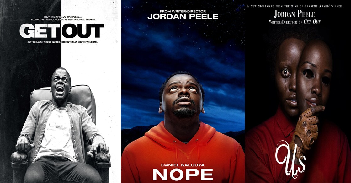 Posters of Jordan Peele movies. Photo: IMDb