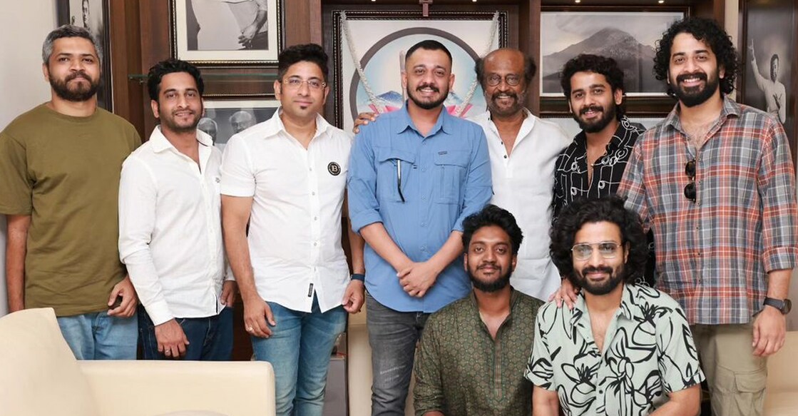Rajinikanth and Manjummel Boys team. Photo: Instagram