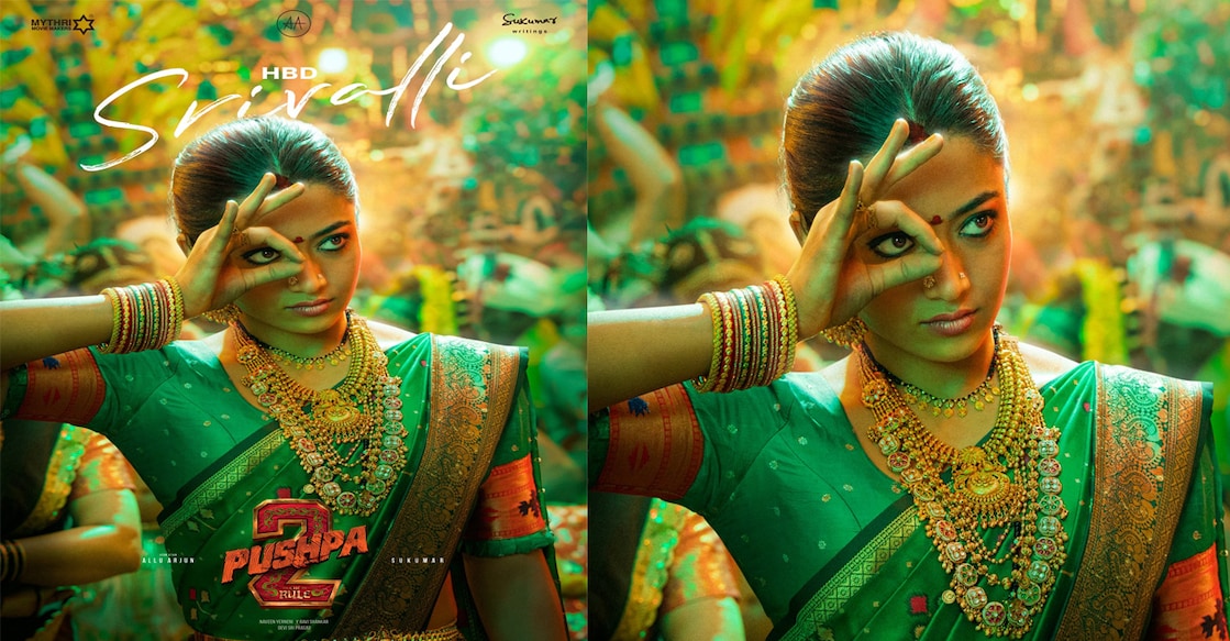 Rashmika Mandanna as Srivalli. Photo: X/Mythri Movie Makers