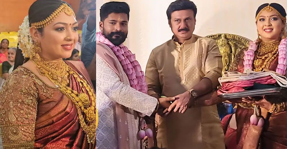 Baiju Santhosh with daughter Aishwarya and groom Rohit