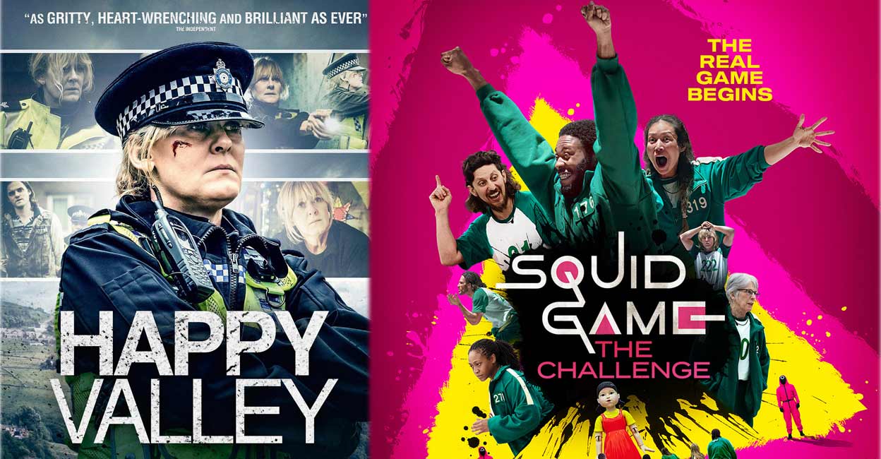 Posters of 'The Happy Valley' and 'Squid Game: The Challenge'. Photos | Imdb